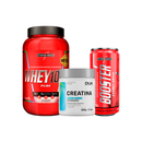 Whey 100% pote + Creatina Pura 300g + Booster 269ml