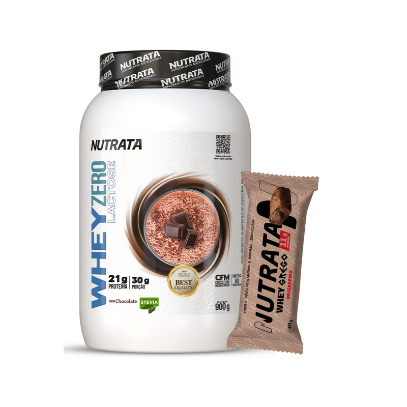 Whey Zero Lactose 900g + Barrinha Brigadeiro 40g (Brinde)